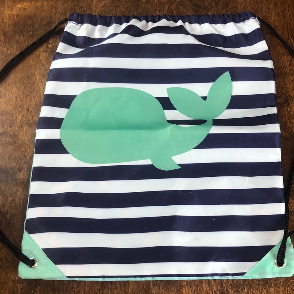 Whale drawstring, backpack bag